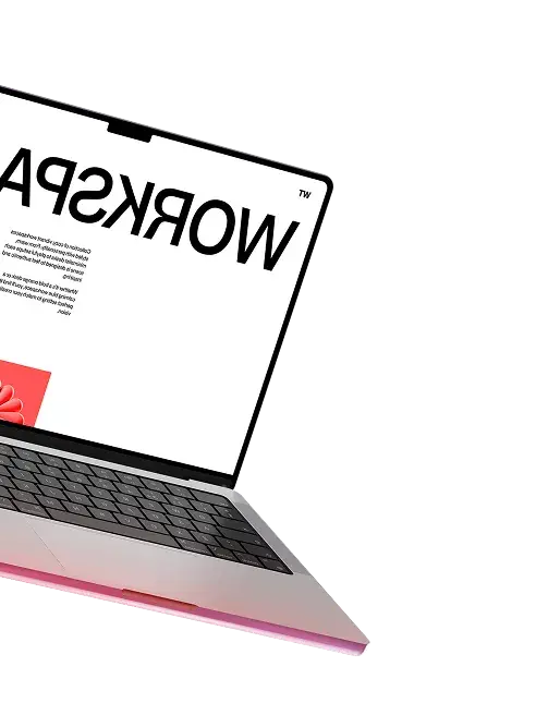 Laptop showcasing work