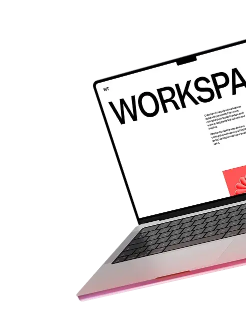 Laptop showcasing work